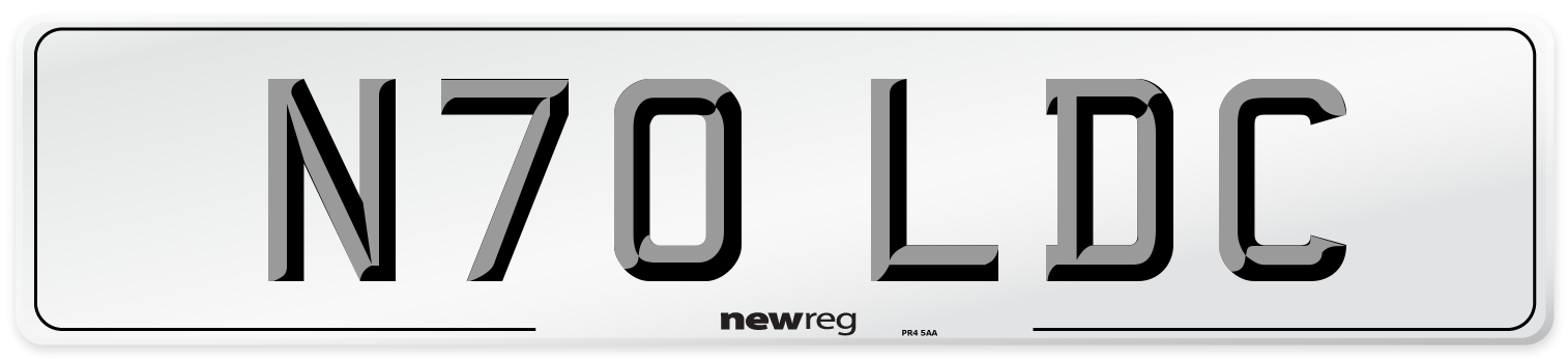 N70 LDC Number Plate from New Reg